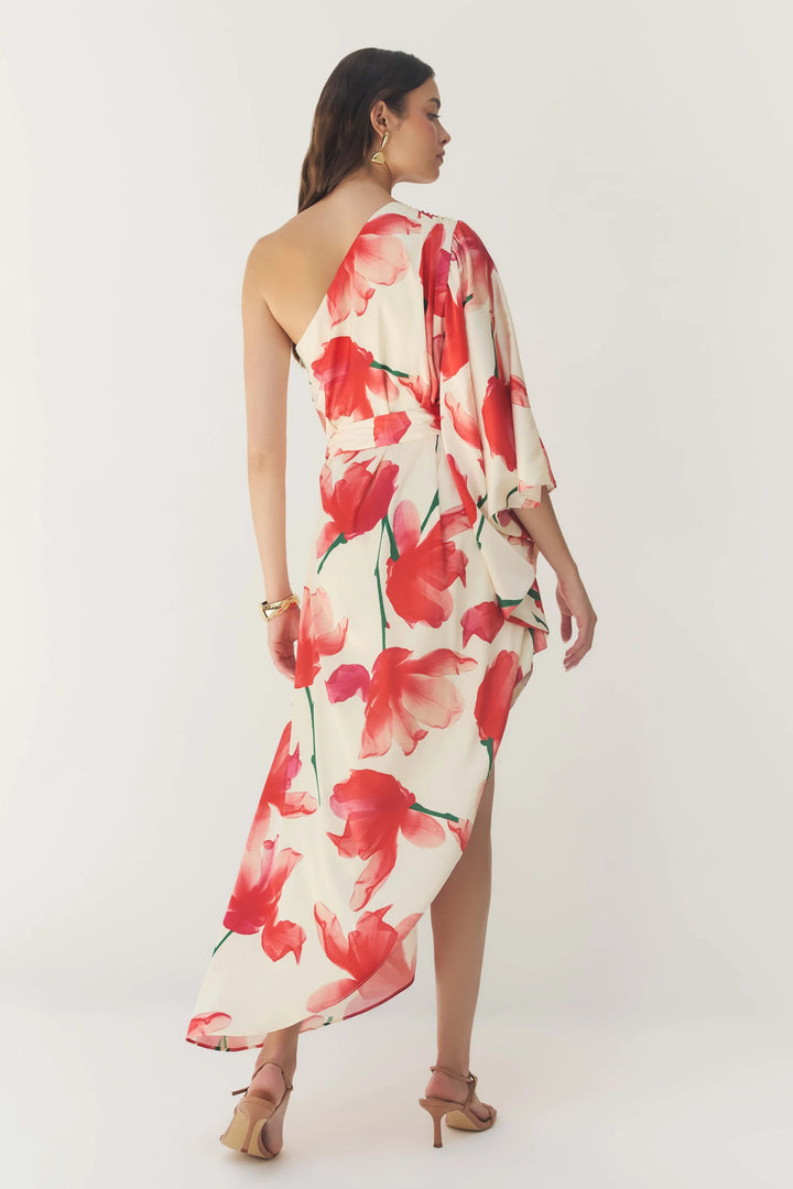Adina Dress (Ivory Red X-ray Floral)