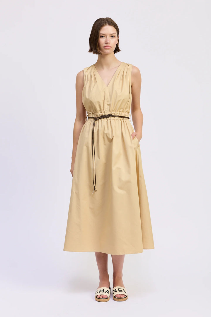Cecilia Midi Dress (Khaki Brown)