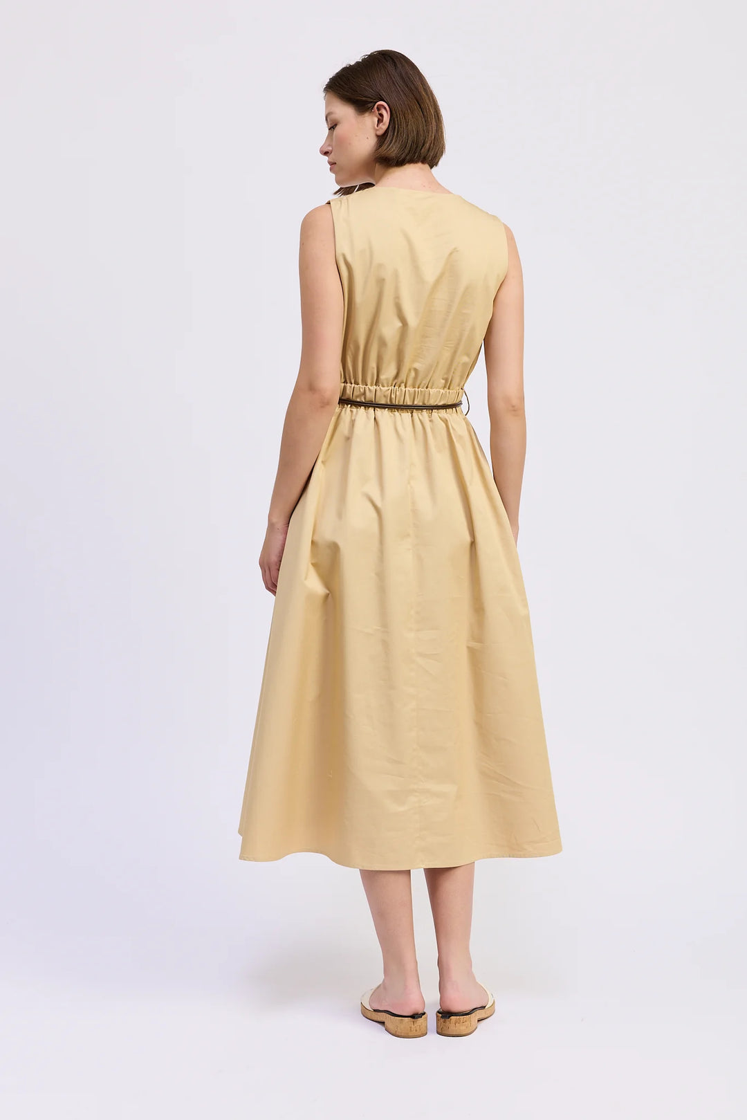 Cecilia Midi Dress (Khaki Brown)