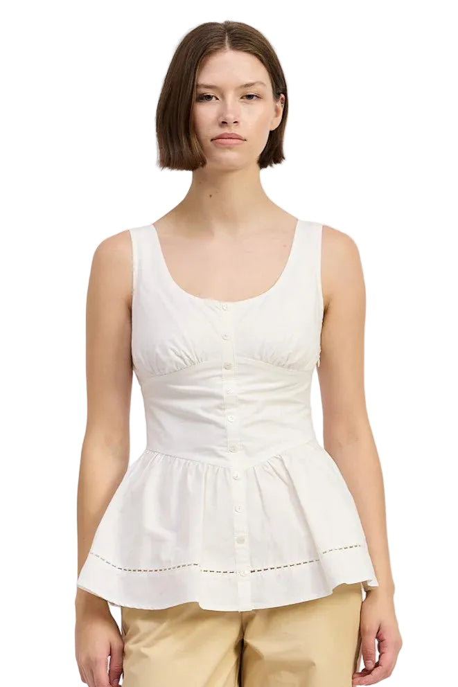 Brittany Peplum Top (White)