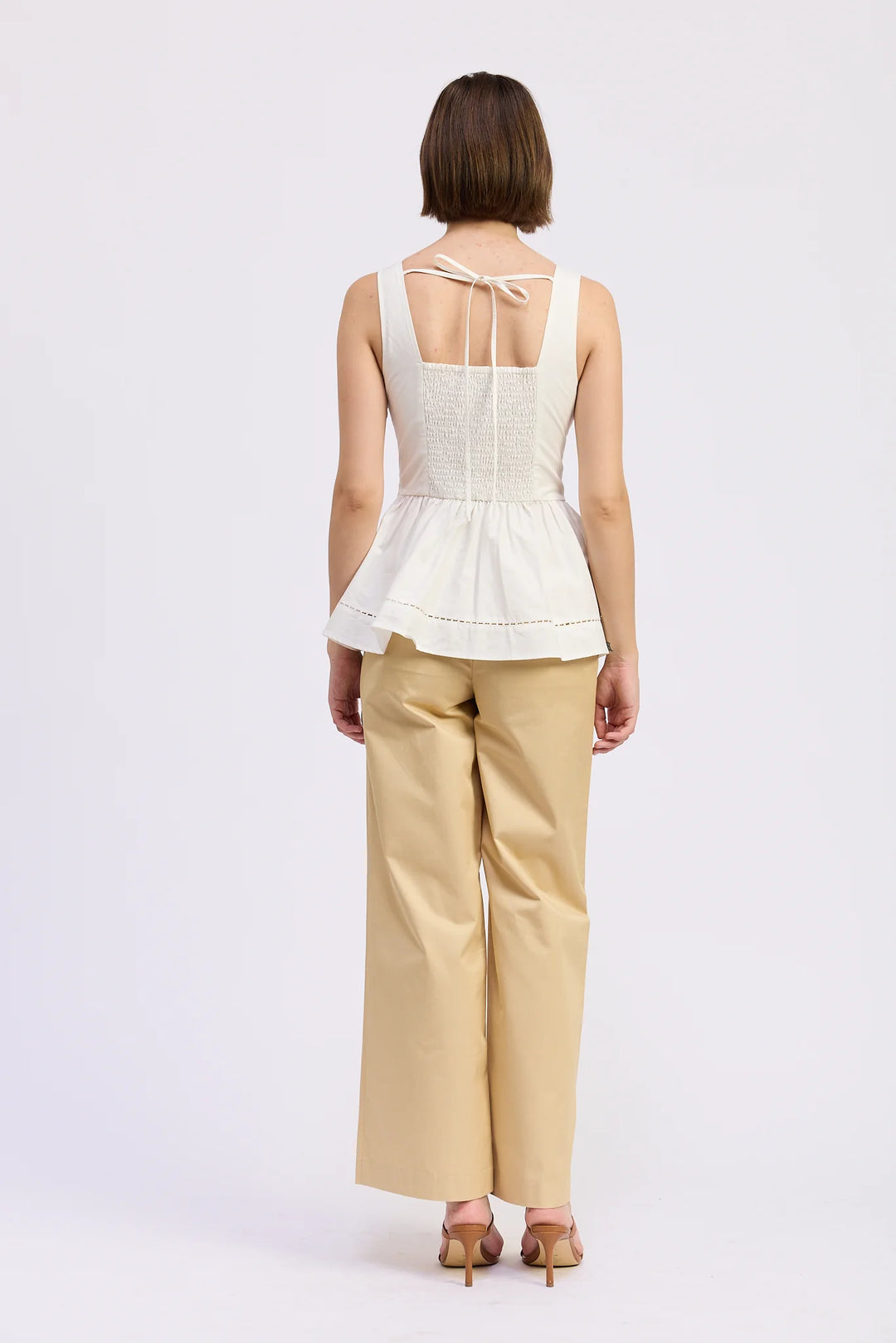 Brittany Peplum Top (White)