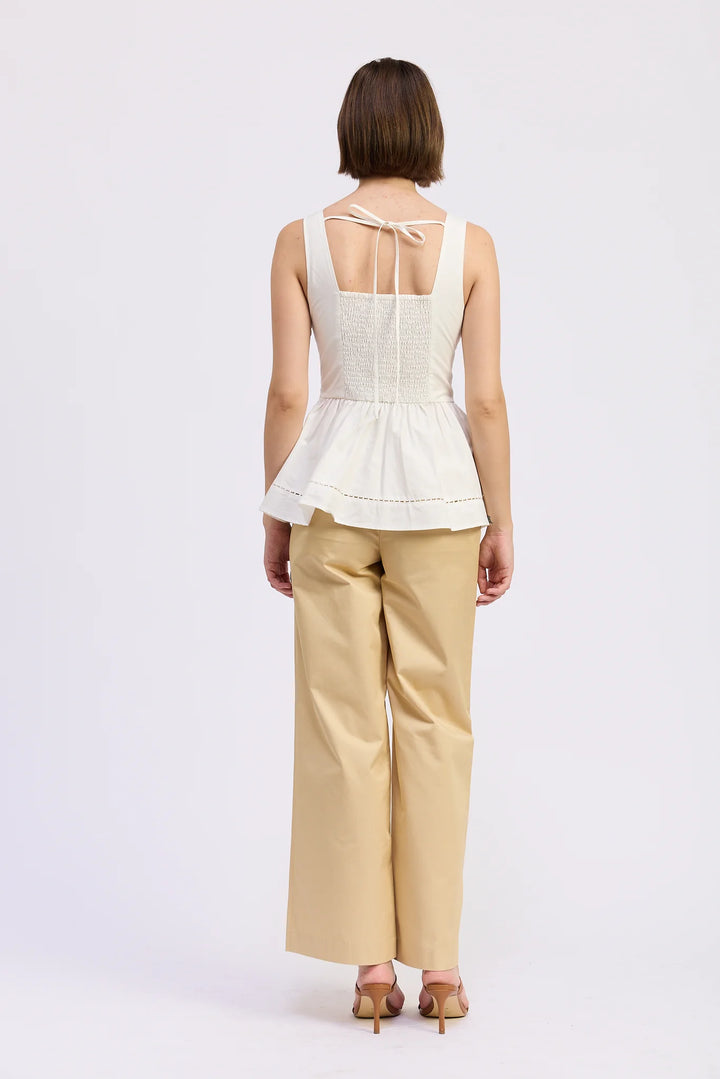 Brittany Peplum Top (White)