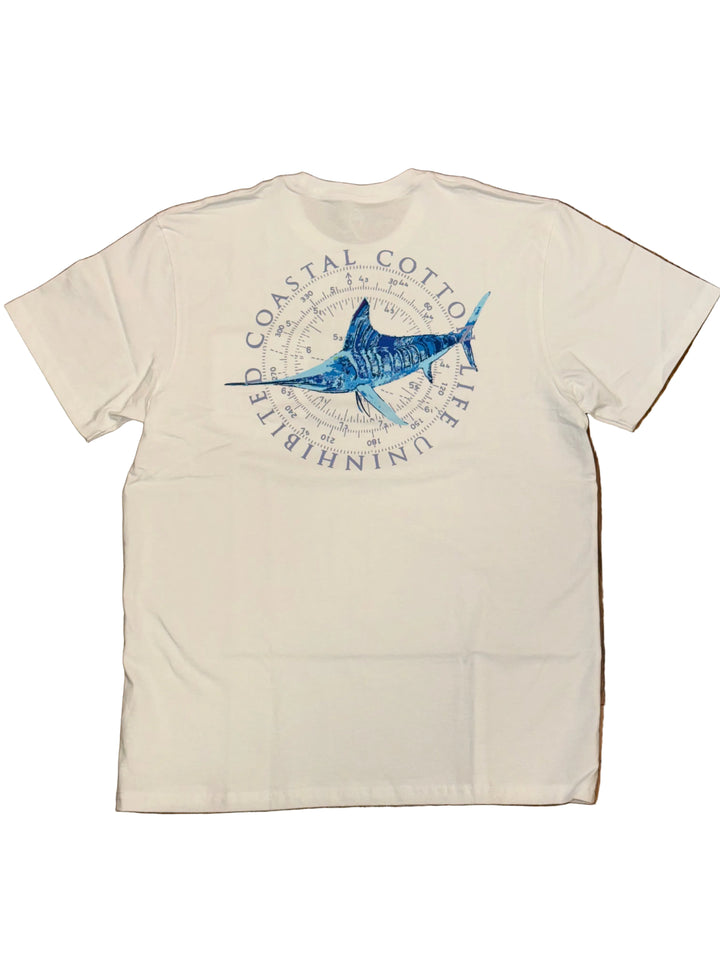 SS Tee Shirt (White Stripe Marlin)