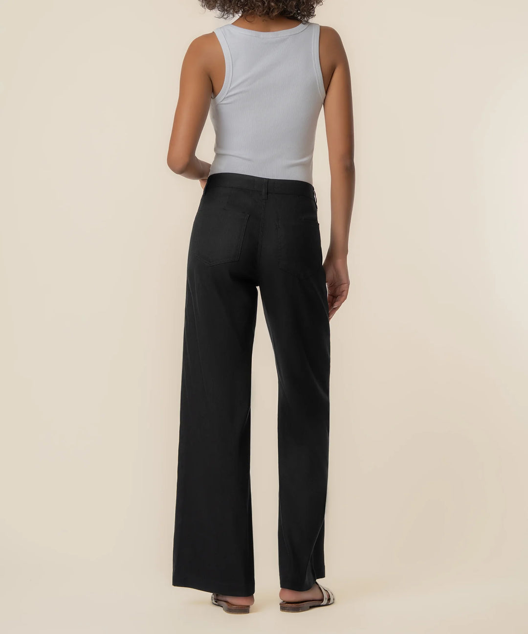 Meg Linen High Rise Wide Leg (Black)