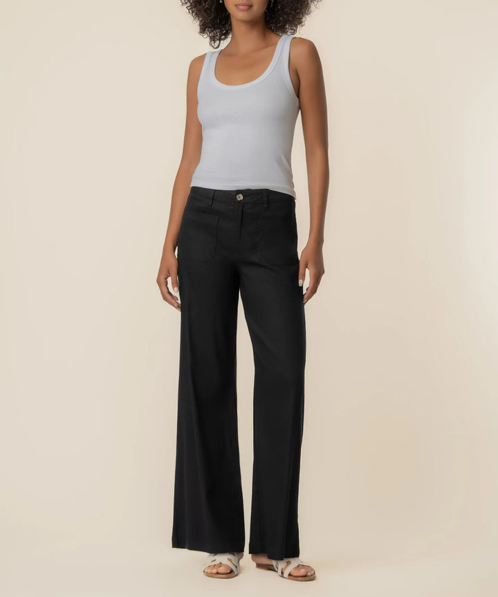 Meg Linen High Rise Wide Leg (Black)