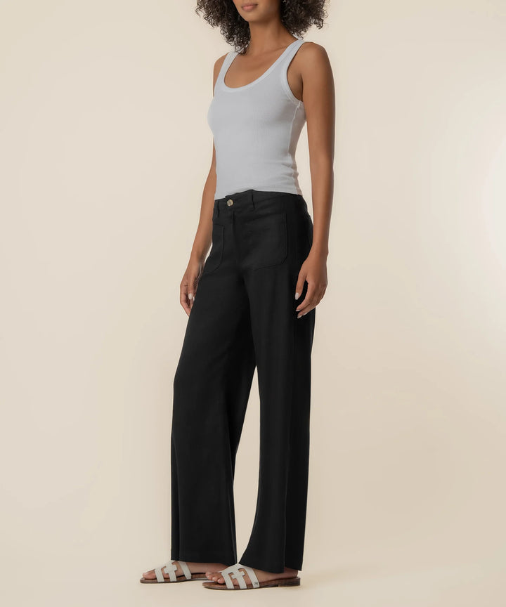 Meg Linen High Rise Wide Leg (Black)