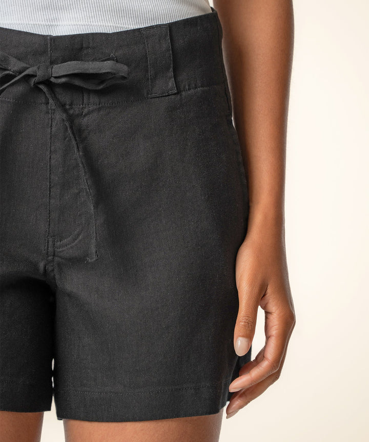Katie High Rise Drawstring Short (Black)