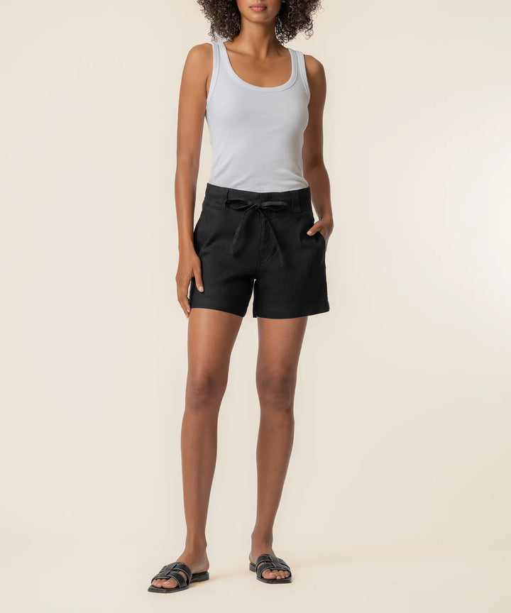Katie High Rise Drawstring Short (Black)