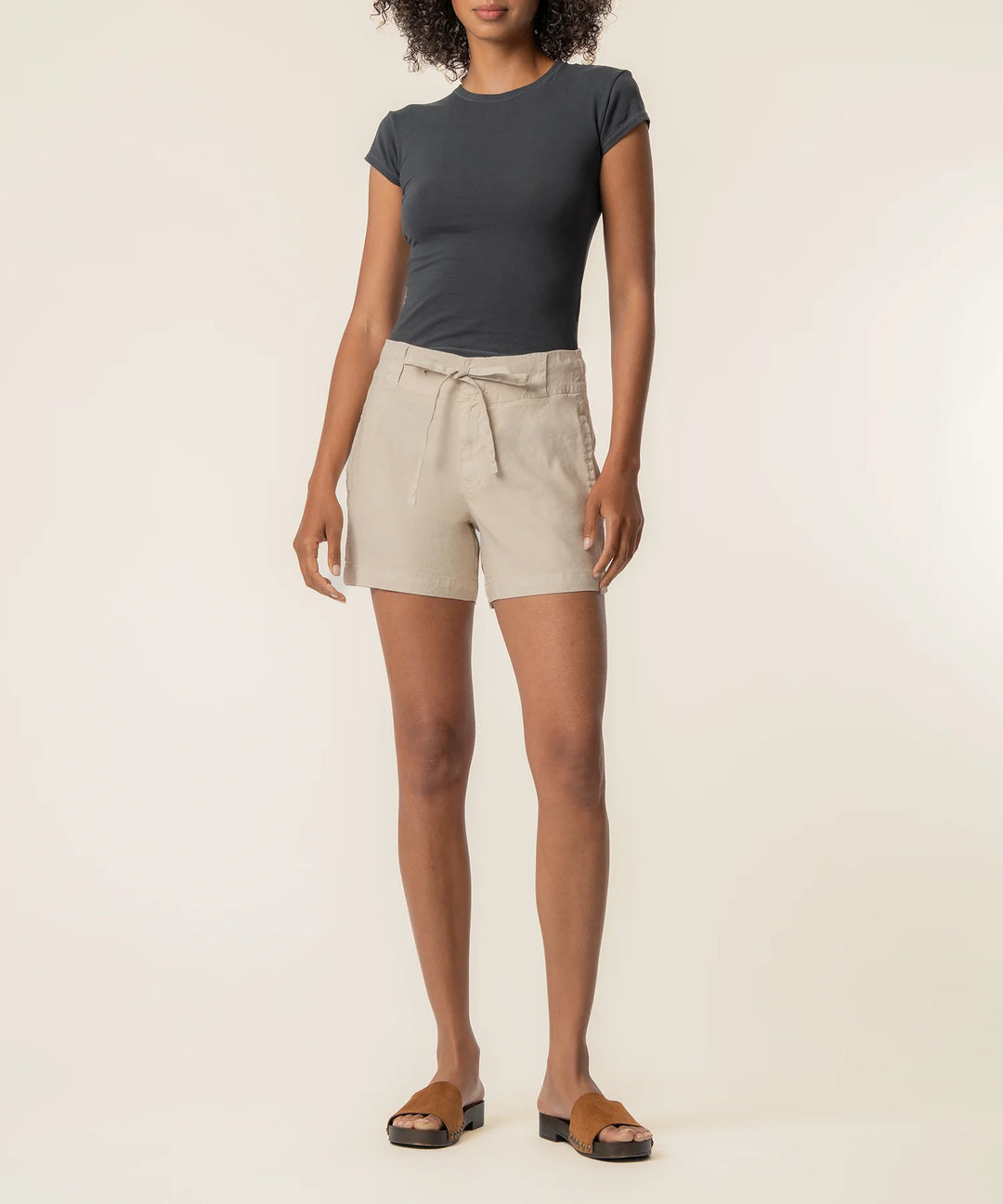 Katie High Rise Short Drawstring (Sand)
