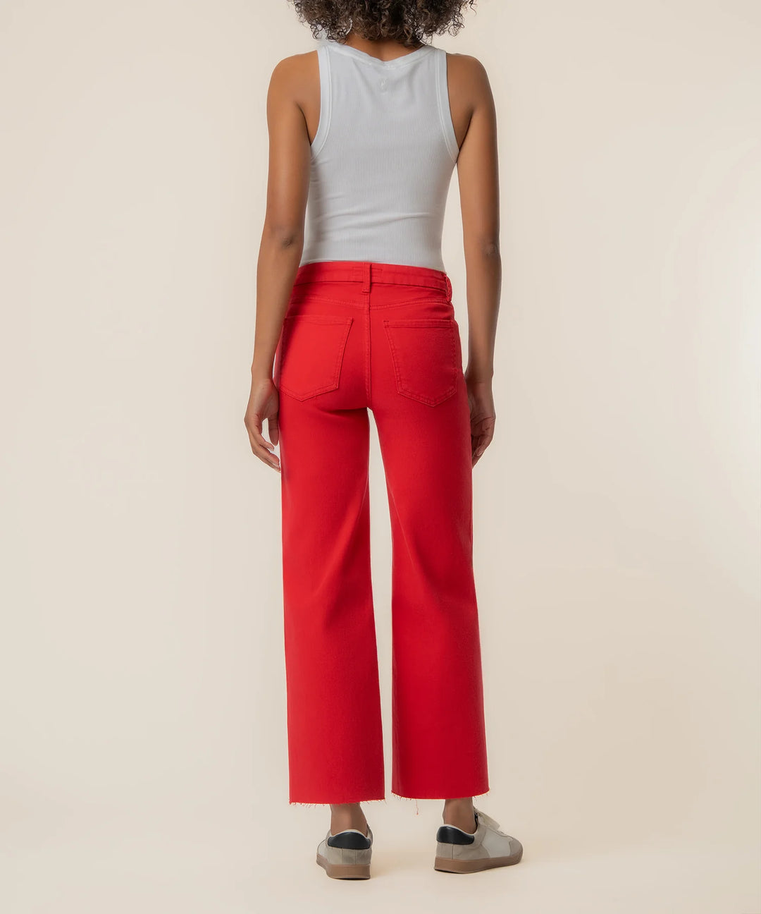 Meg High Rise Wide Leg Raw Hem (Tomato)