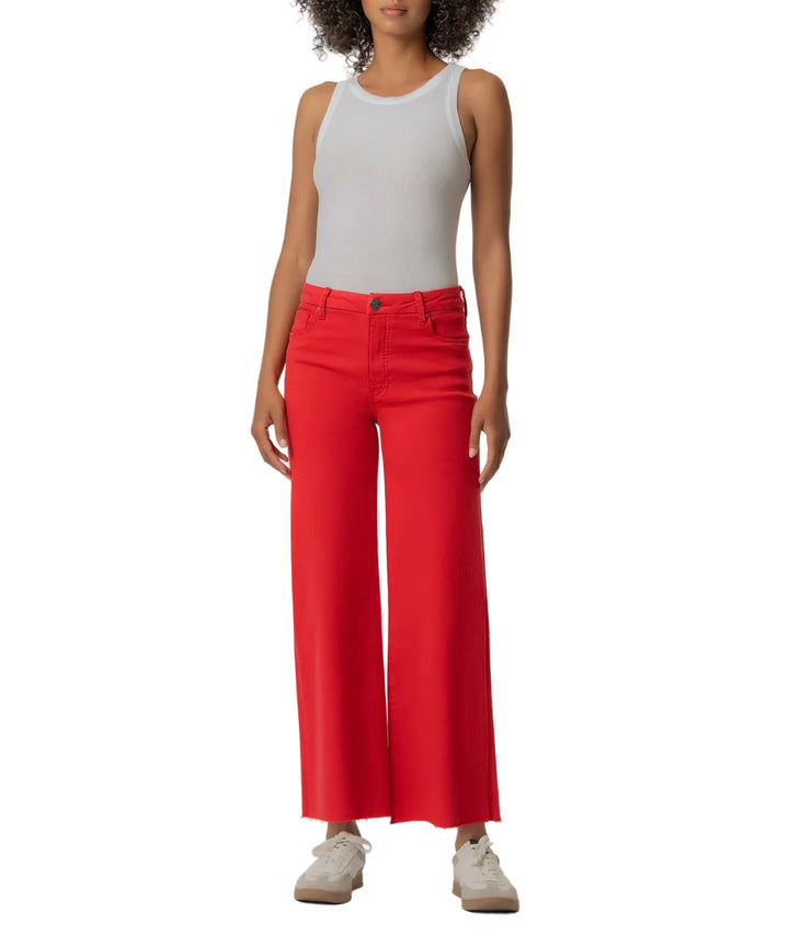 Meg High Rise Wide Leg Raw Hem (Tomato)