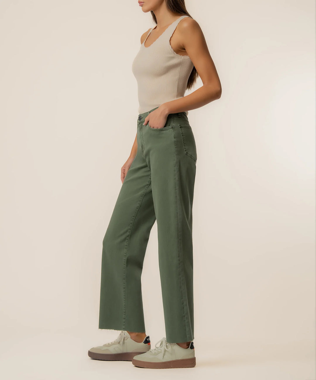 Charlotte High Rise Wide Leg (Seaweed)