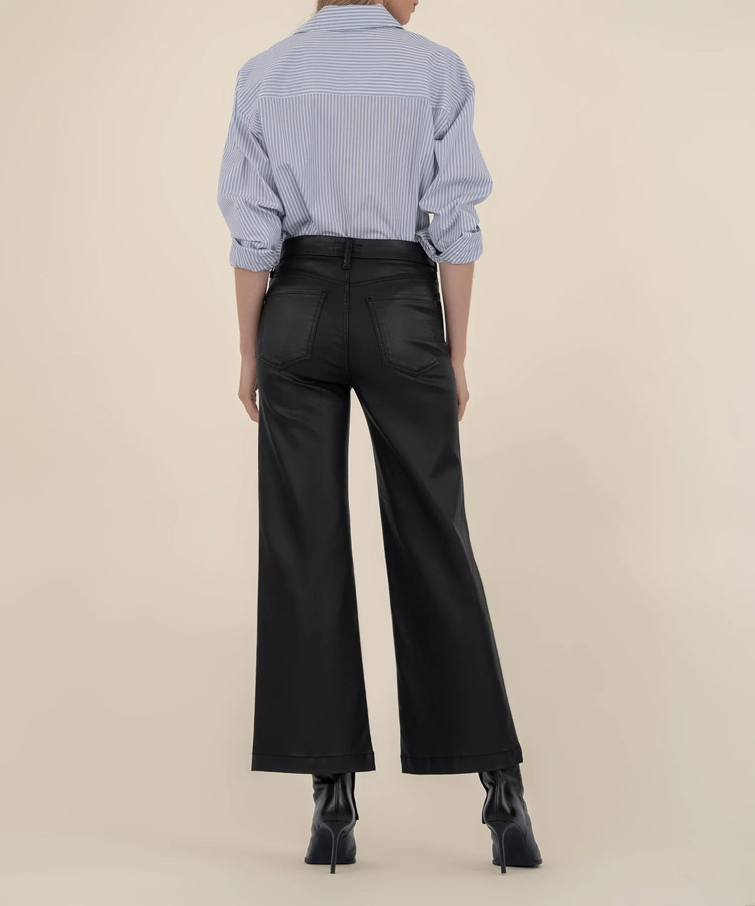 Meg Coated Wide Leg (Black)