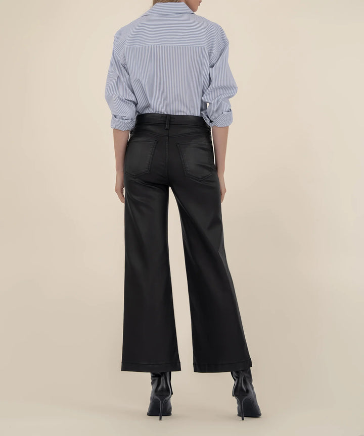 Meg Coated Wide Leg (Black)