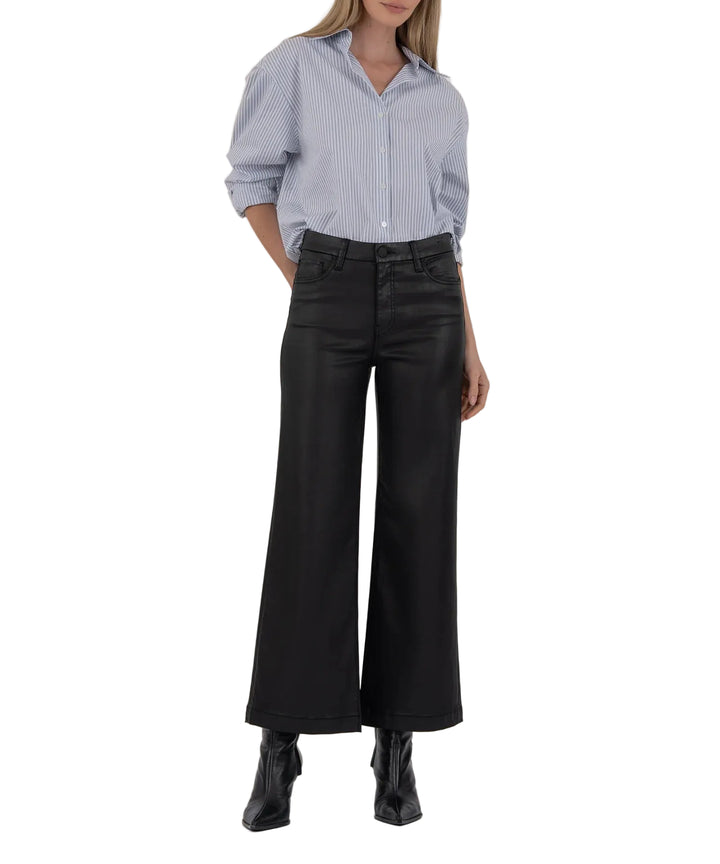 Meg Coated Wide Leg (Black)