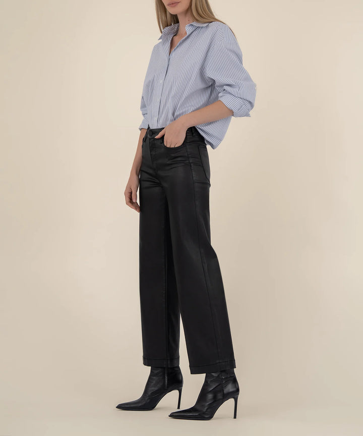 Meg Coated Wide Leg (Black)