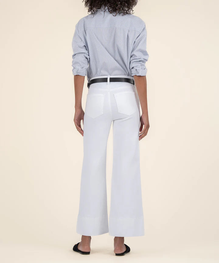 Meg High Rise Wide Hem Jean (Optic White)
