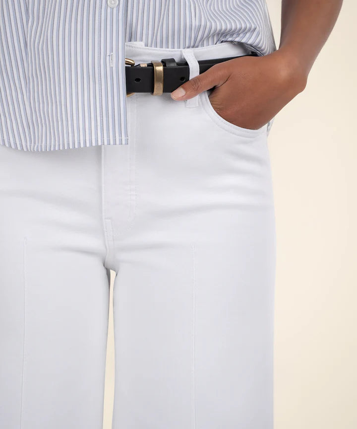 Meg High Rise Wide Hem Jean (Optic White)