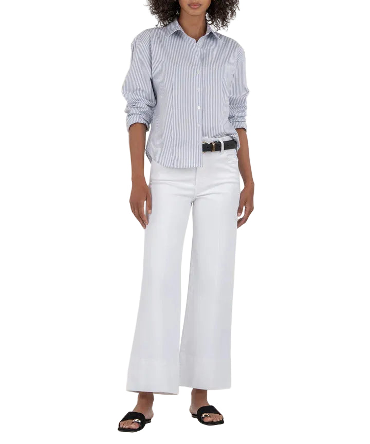 Meg High Rise Wide Hem Jean (Optic White)