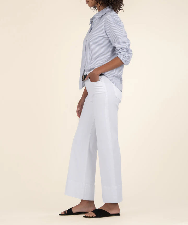 Meg High Rise Wide Hem Jean (Optic White)