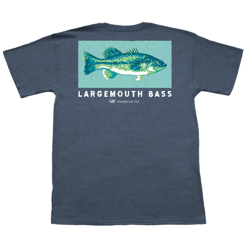 Largemouth Bass Tee (Heathered Navy)