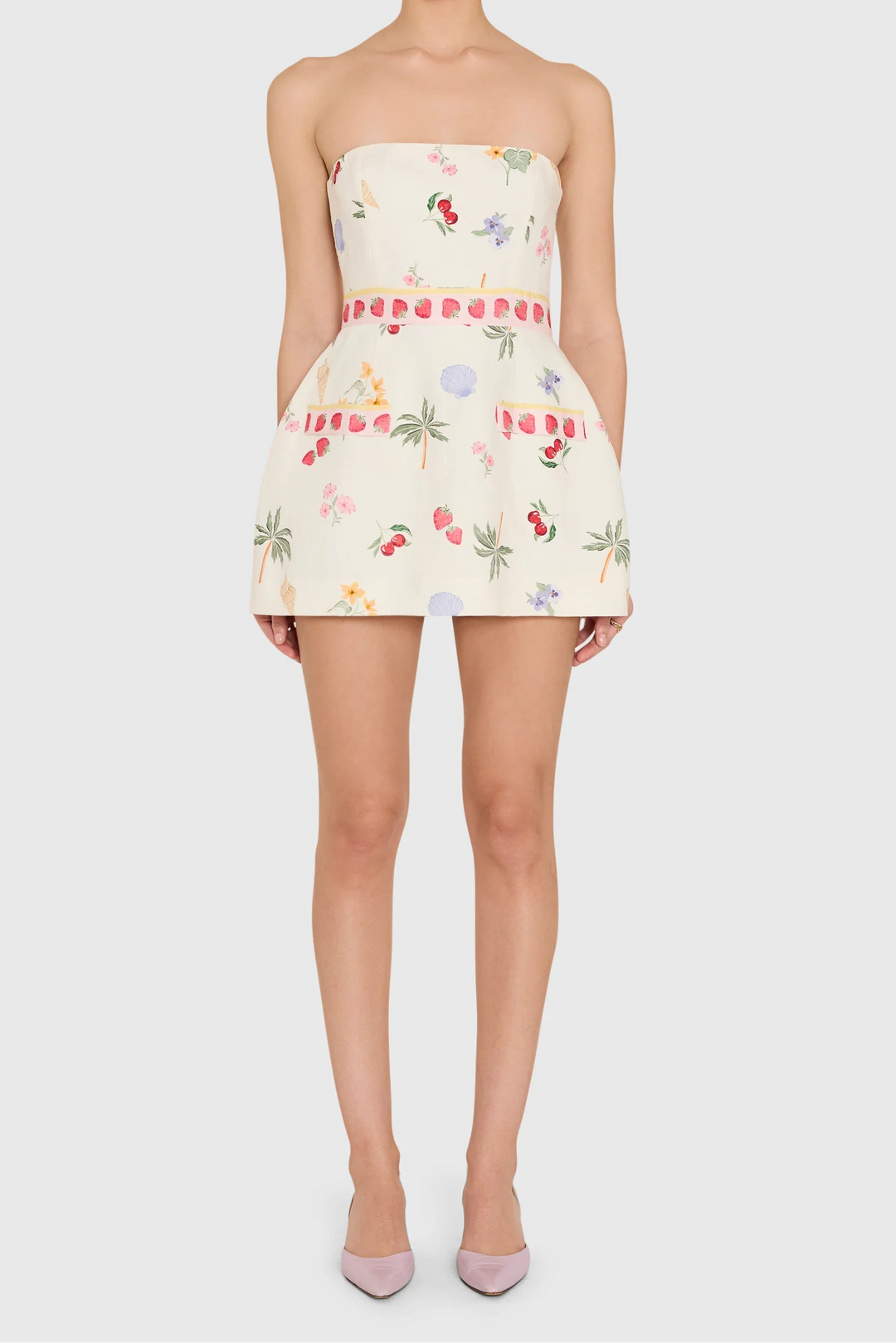 Strapless Bethany Romper (Boardwalk Print)