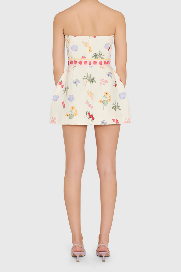 Strapless Bethany Romper (Boardwalk Print)