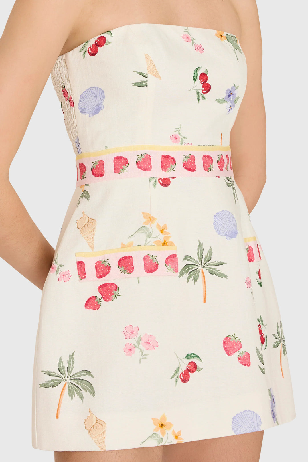 Strapless Bethany Romper (Boardwalk Print)