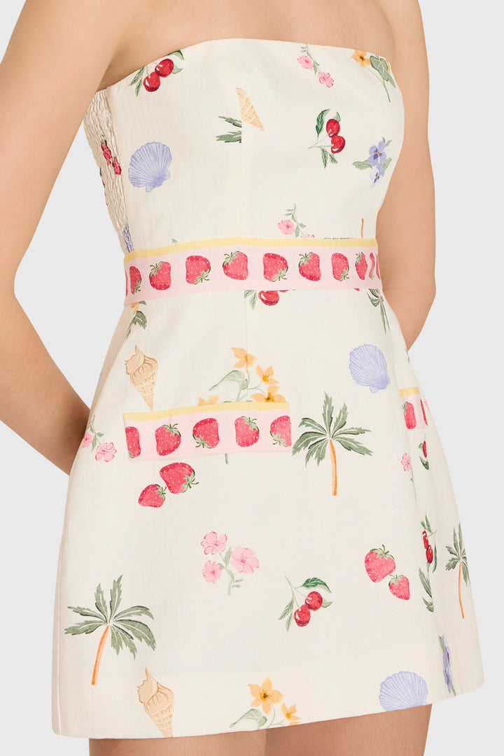 Strapless Bethany Romper (Boardwalk Print)