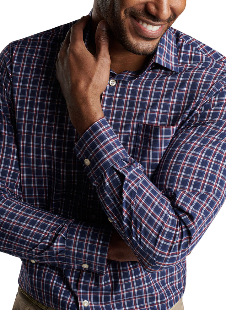 Sylvan Performance Poplin Sport Shirt (Navy)