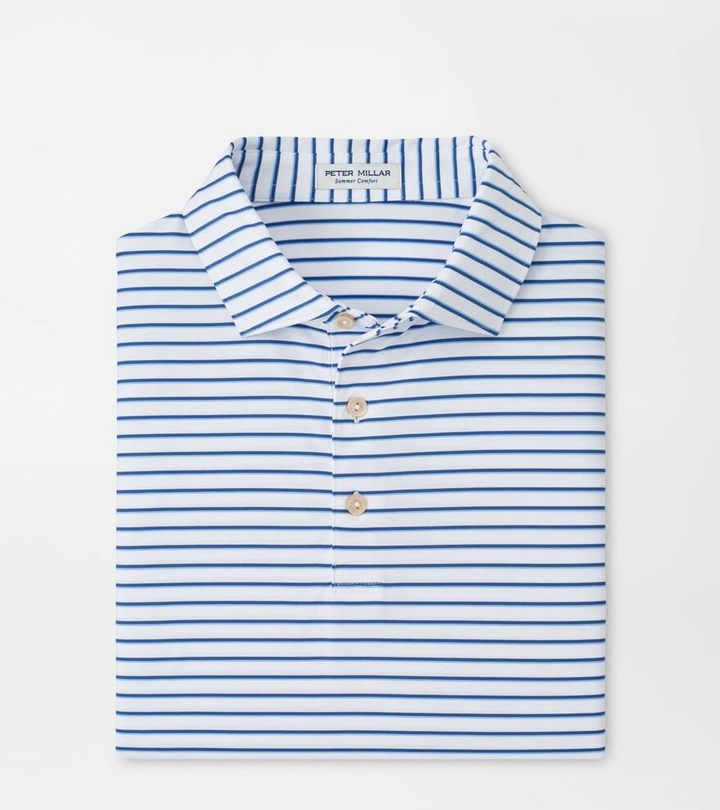 Dunnes Performance Jersey Polo (White/Windsor Blue)