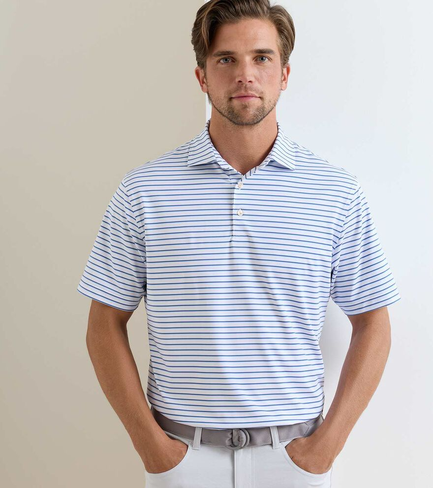 Dunnes Performance Jersey Polo (White/Windsor Blue)