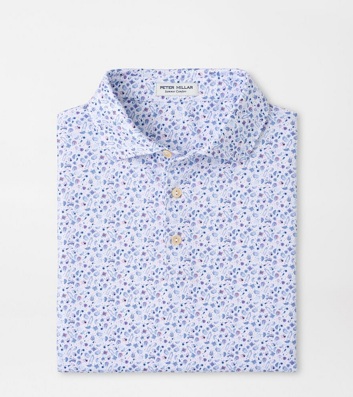 Oyster Roast Perf Jersey Polo (White)