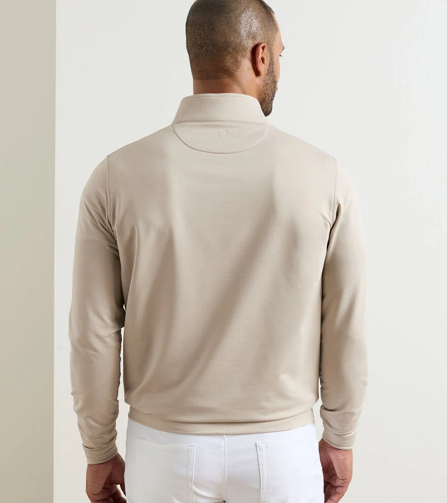 Perth Melange Performance Quarter Zip (Biscuit)