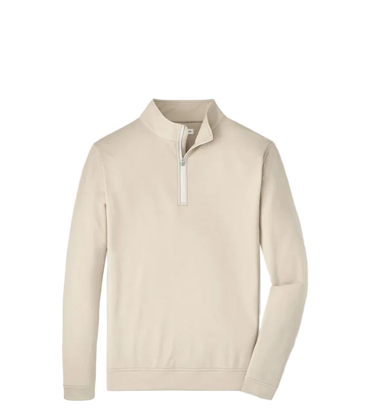 Perth Melange Performance Quarter Zip (Biscuit)