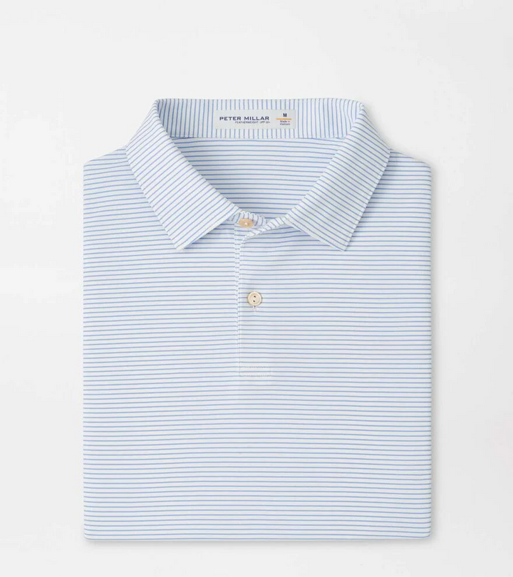 Featherweight Stripe Performance Polo (White)