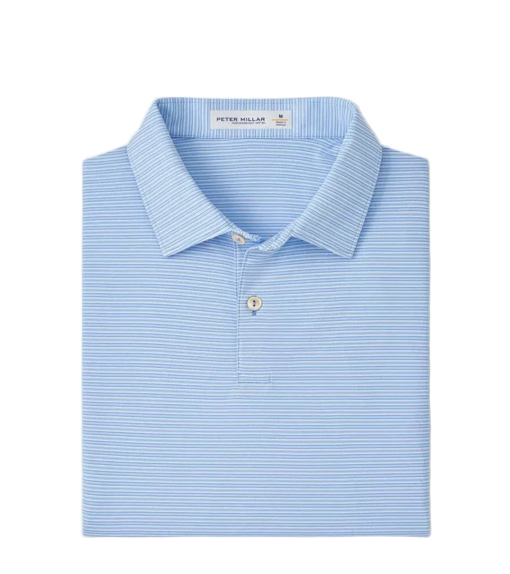 Featherlight Trading Stripe Performance Polo (Bluebird)