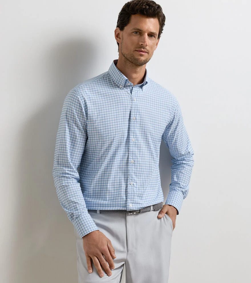 Lewis Performance Twill Sport Shirt (Cloudy Blue)