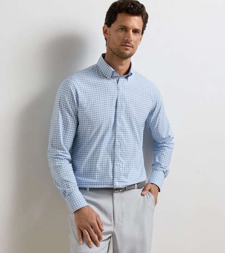 Lewis Performance Twill Sport Shirt (Cloudy Blue)