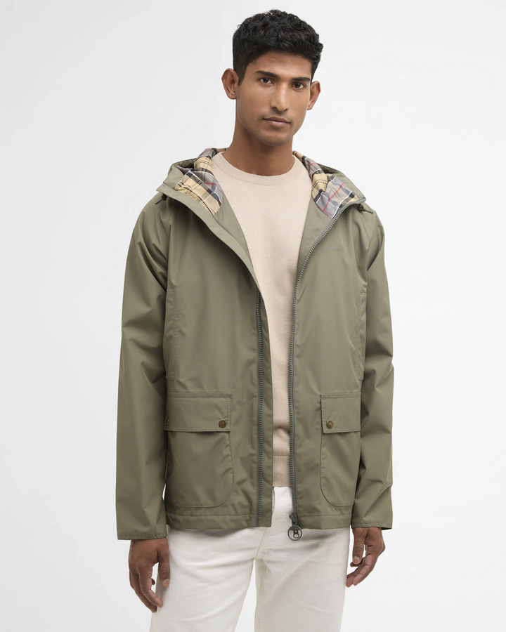 Hooded Domus Waterproof Jacket (Dusty Olive)
