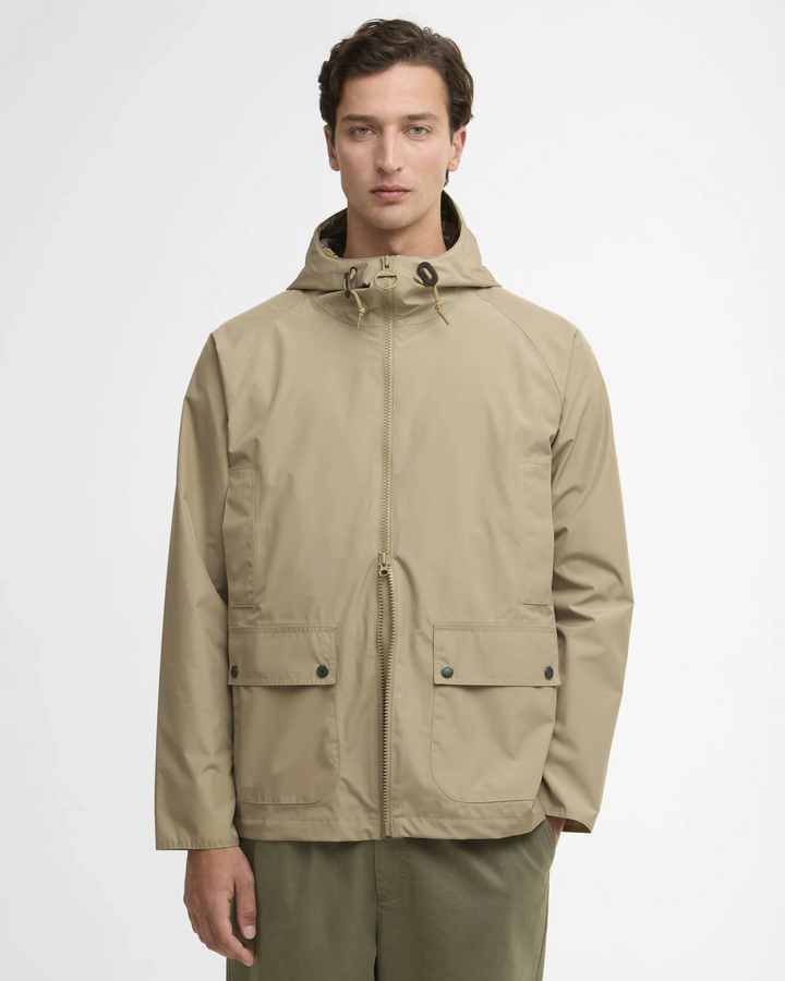 Hooded Domus Waterproof Jacket (Washed Stone)