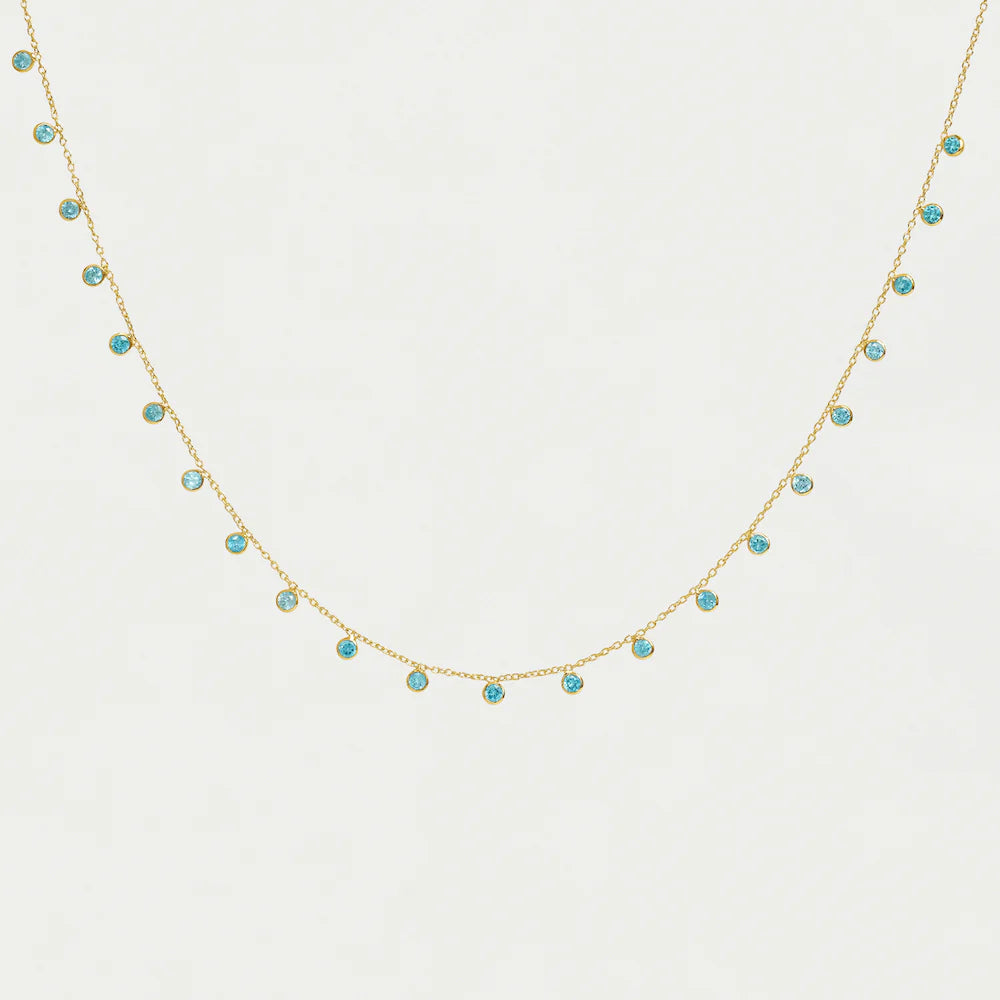 Orsay Charm Necklace (Gold/Sky Blue)