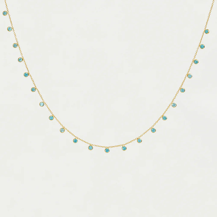 Orsay Charm Necklace (Gold/Sky Blue)