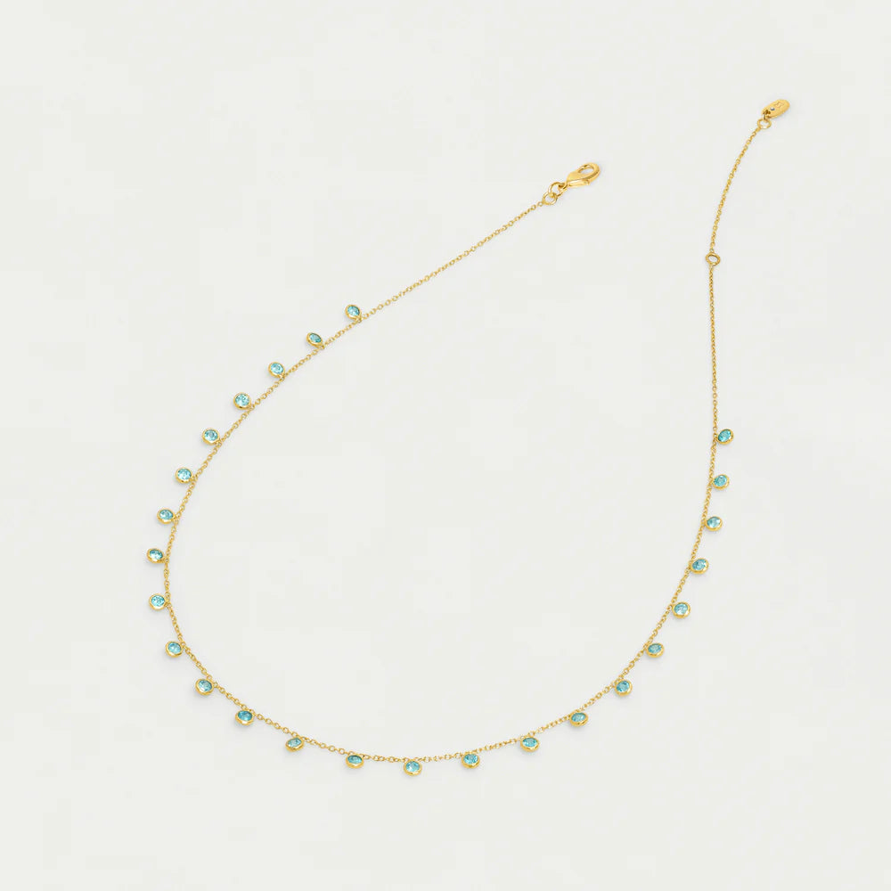 Orsay Charm Necklace (Gold/Sky Blue)