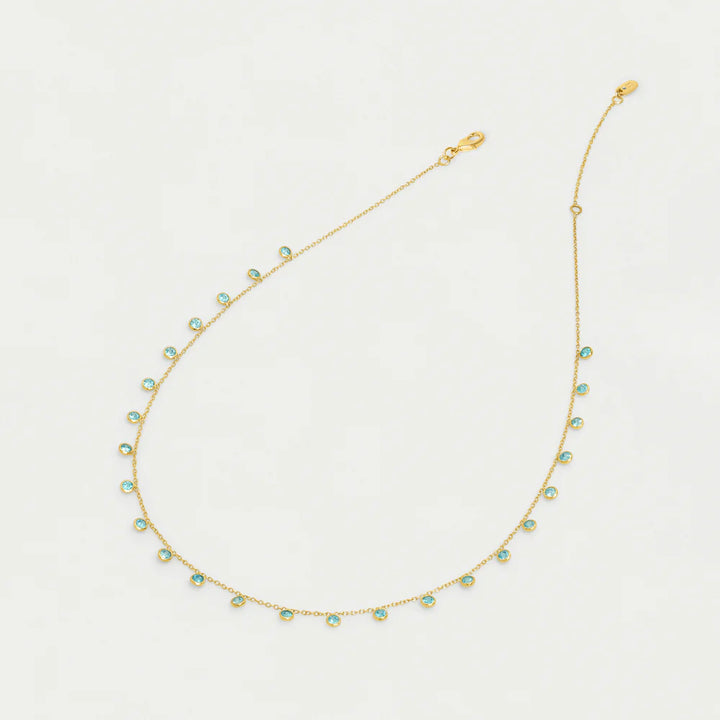 Orsay Charm Necklace (Gold/Sky Blue)