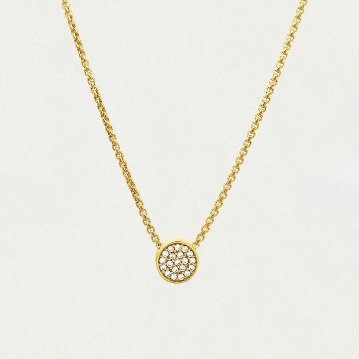 Petite Pave Pendant (Gold/White/Topaz)