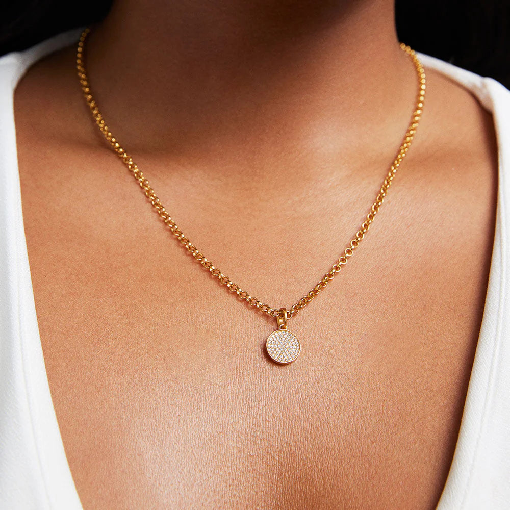 Petit Pave Knockout Pendant (White CZ)