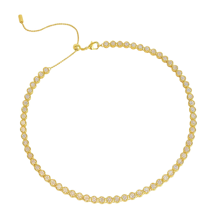 Mirabeau Pave Necklace (Gold/White/Topaz)
