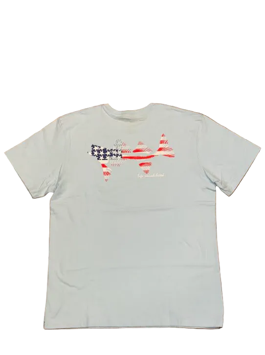 SS Tee Shirt (Sky American Flag)