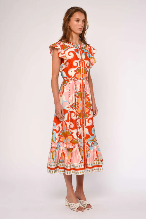 Ella Midi Dress (Rosetti Print)